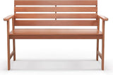 Tangkula 48 Inch Hardwood Outdoor Bench with Backrest, Wood Patio Loveseat Chair with Breathable Slatted Seat & Backrest - Photo 9
