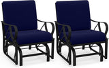 Giantex 2-Pack Outdoor Glider, Patio Rocking Chair with Thick Cushion, Sturdy Metal Frame, Curved Armrest - Photo 1
