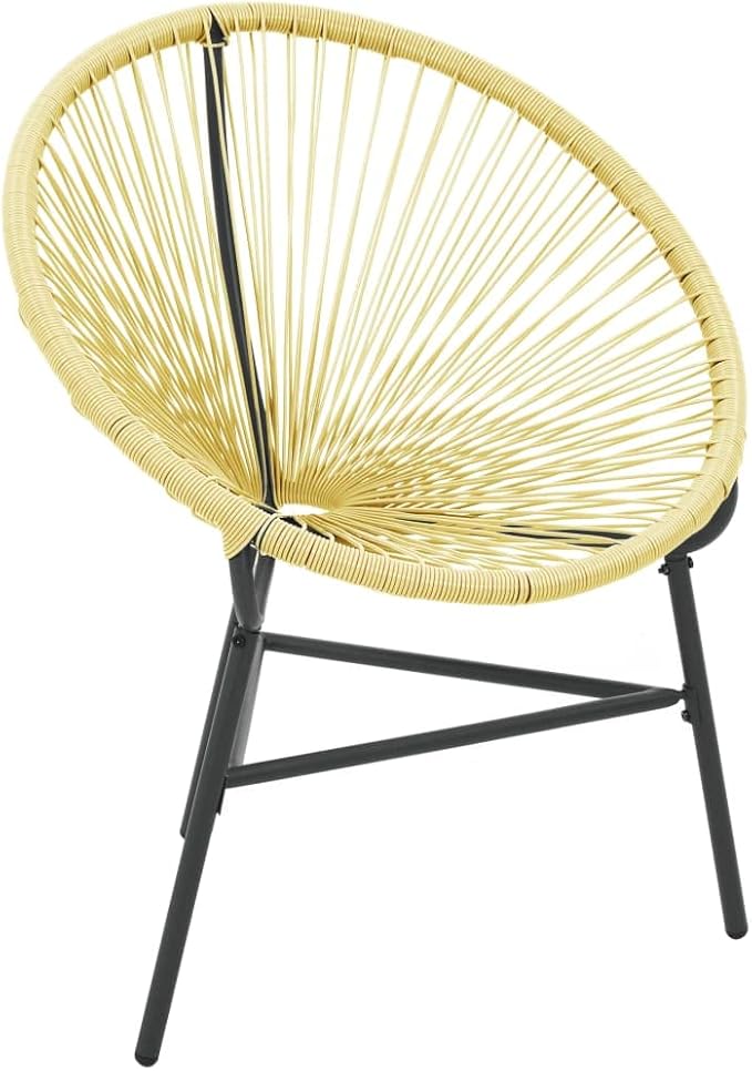 vidaXL Acapulco Chair Beige Poly Rattan, Powder-Coated Steel Standard - Photo 1