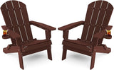 YEFU Adirondack Chair Set of 2, Folding Oversized Plastic Adirondack Chair with Cup Holder - Photo 1