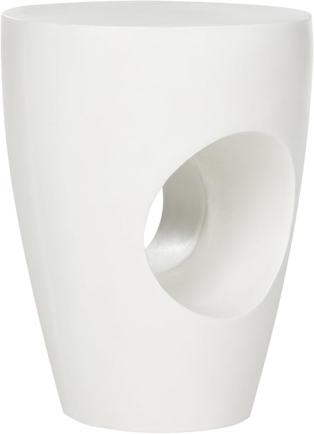 Safavieh Outdoor Collection Aishi Modern Concrete Ivory Round 17.7-inch Accent Table - Photo 4