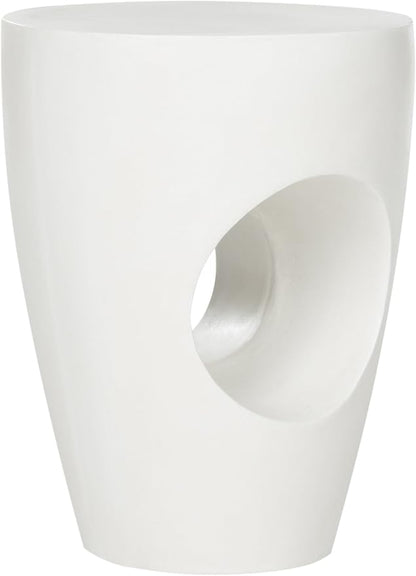 Safavieh Outdoor Collection Aishi Modern Concrete Ivory Round 17.7-inch Accent Table