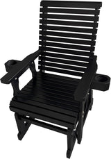 Fortune Candy Wooden Patio Glider for One Person, with High Backrest and Deep Contoured Seat, Solid Fir Wood - Photo 8