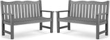Stoog Outdoor Bench, Waterproof Garden Benches Set of 2, Never Rot or Fade, Used for Garden, Porch, Backyard and Deck - Photo 1