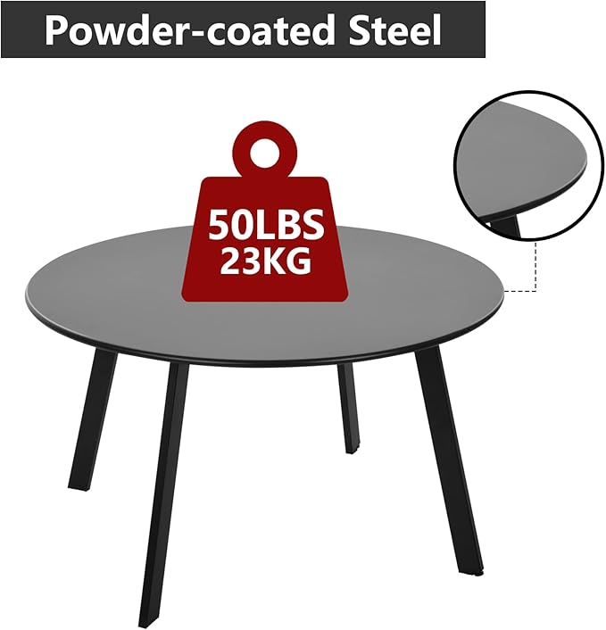 Outdoor Patio Coffee Table Set of 2, Weather Resistant End Table, Round Nesting Tables for Living Room Balcony Office - Photo 6