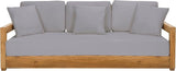 SAFAVIEH Outdoor Couture Collection Montford Grey 3-Seat Bench Cushion & Pillow Cover Set - Photo 6
