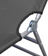 Folding Grey Outdoor Lounge Chair 74.4" 600D Oxford Chaise Adjustable Backrest Steel Frame 265 lb Portable for Garden - Photo 6