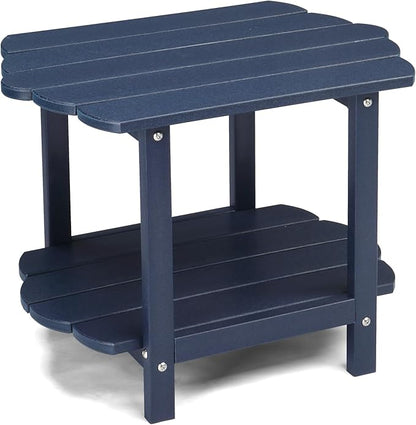 Outvita Adirondack Side Table, 24 Inch Square Outdoor End Table, HDPE Weather Resistant Coffee Table for Patio Balcony Deck Garden, Blue