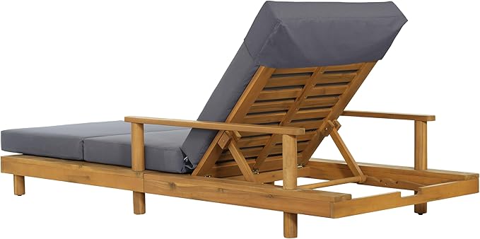 Christopher Knight Home Tuki Acacia Wood Chaise Lounge Chair Outdoor, Poolside Sun Lounger Recliner - Photo 7