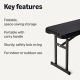 Amazon Basics 6ft Folding Bench for Indoor & Outdoor Use with Carrying Handle, Black - Photo 3
