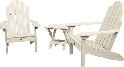 highwood Classic Westport Adirondack Chairs with Side Table, Whitewash