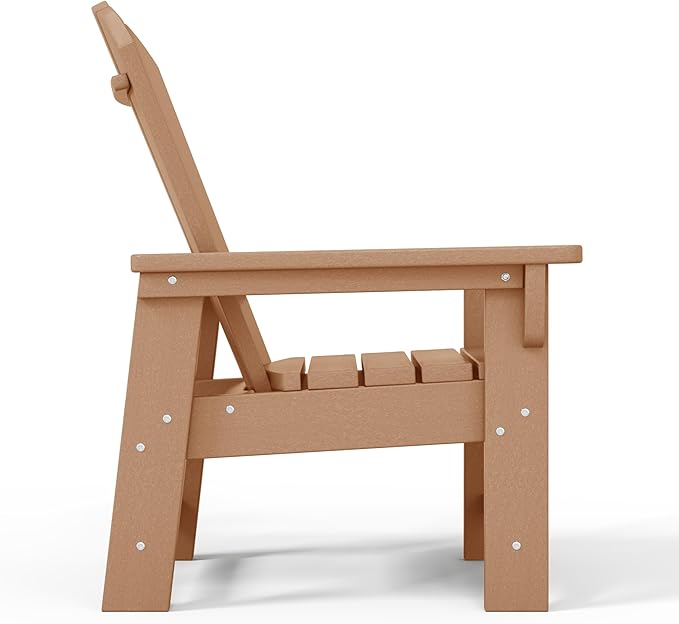 WestinTrends Malibu Kids Outdoor HDPE Adirondack Plastic Patio Chair, Teak