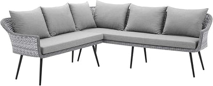 Modway EEI-4658-GRY-GRY Endeavor Patio Sofa, Gray Gray