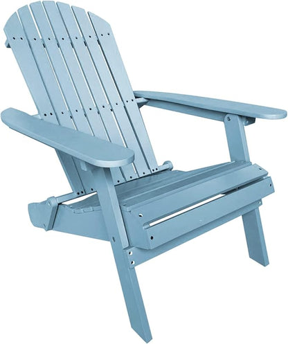 YRLLENSDAN Folding Adirondack Chair - Weather Resistant Plastic Outdoor Chairs for Patio, Lawn, Garden, or Fire Pit - Cozy Plastic Adirondack Chair for Outside Seating (1, Turquoise)