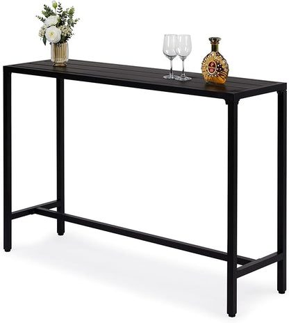 Vasitelan Outdoor Bar Table, Patio Console Pub Height Table, Weather Resistant Waterproof Top for Hot Tub, Balcony, Garden, Yard, Poolside
