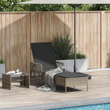 Modern Sun Lounger with Adjustable Backrest, Grey Outdoor Chaise Lounge Chair for Patio Garden Poolside - Photo 1