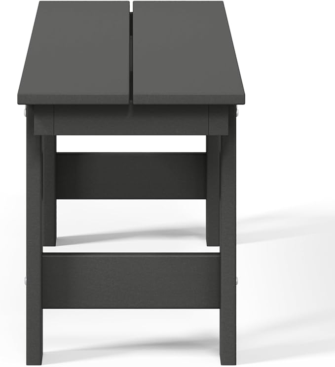 WestinTrends Ashore Outdoor HDPE 48" Modern Backless Patio Bench, Gray