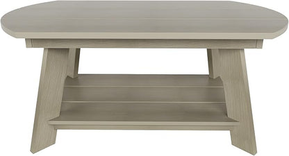 WestinTrends Tuscany Outdoor Coffee Table, All Weather HIPS 2 Tier Patio Adirondack Coffee Table, Weathered Gray