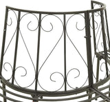 Silver Grey Steel Half-Round Tree Bench for Outdoor Seating, 3-Person Garden Bench with Durable Waterproof Construction - Photo 5