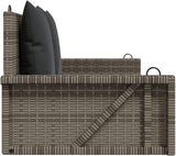 Grey Swing Bench with Cushions, PE Rattan and Powder-Coated Steel Frame - Photo 6