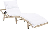 SAFAVIEH Outdoor Collection Colley Beige/White Cushion Wicker Chaise Lounge - Photo 1