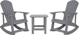 Flash Furniture Set of 2 Savannah Adirondack Rocking Chairs - Commercial Grade All-Weather Gray Poly Resin Wood - Photo 1