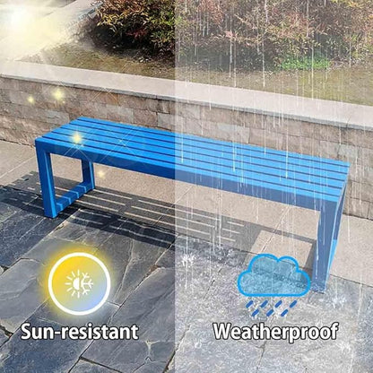 Porch Bench for Outdoor Metal Garden Benches 39in 47in 59in Patio Bench Seating 2-4 Seat for Indoor/Outdoor Entryway Parkbench Black/White(White,47x16x18in)