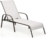 Tangkula Lounge Chair Outdoor, Patio Chaise Lounge with Adjustable Backrest - Photo 1