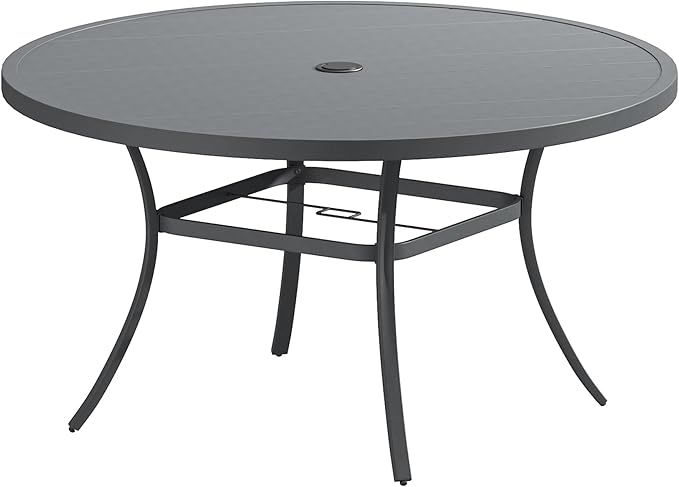 VICLLAX 53" Outdoor Round Patio Table for Lawn Garden - Photo 1