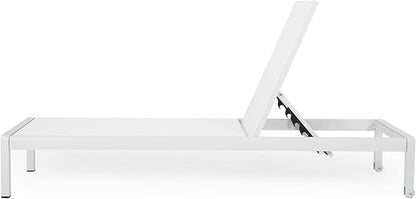 Cynthia Outdoor Chaise Lounge, White