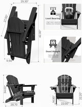 MUCHENGHY Folding Adirondack Chairs Patio Chairs Outdoor Adirondack Chair Weather Resistant Chair for Patio, Outside - Photo 3