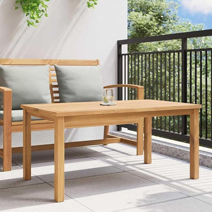 Modern Outdoor Coffee Table Solid Teak Wood 43.31x21.65x17.72 in Brown Patio Cocktail Table Weather Resistant for Garden Balcony Porch