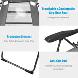 Giantex Set of 4 Patio Dining Chairs, Folding Lounge Chairs with 7 Level Adjustable Backrest, Headrest, 300 Lbs Capacity - Photo 6