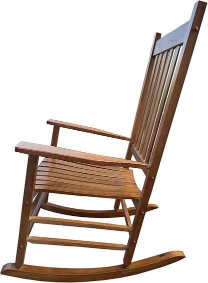 Kaimei Brown Solid Wood Rocking Chair for Balcony, Porch, Patio - Comfortable Outdoor Patio Furniture