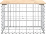 Garden Bench Natural Pine Wood Solid Pine Wood Compact Durable Rustic Design Outdoor Seating for Two with Gabion Feature - Photo 4