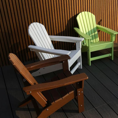 NewTechWood Child Adirondack Patio Chair Weather Resistant, Easy Installation, Widely Used in Outdoor, Fire Pit, Deck, Lawn, Outside, Garden Chairs (Teak)