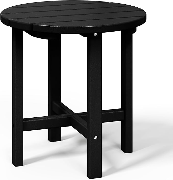 WestinTrends Dylan Adirondack Round Outdoor Side Table, Black
