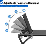 Outdoor Lounge Chairs Set of 2, Aluminum Pool Lounge Chairs with 5 Adjustable Backrest and Side Table - Photo 4