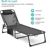 Folding Chaise Lounge Chair Set of 2, Patio Sun Tanning Chair with 4-Position Reclining Back - Photo 3