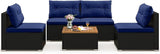 Tangkula 5 Piece Rattan Sofa Set, Outdoor Wicker Furniture Set w/Seat & Back Cushions, Square Coffee Table - Photo 1