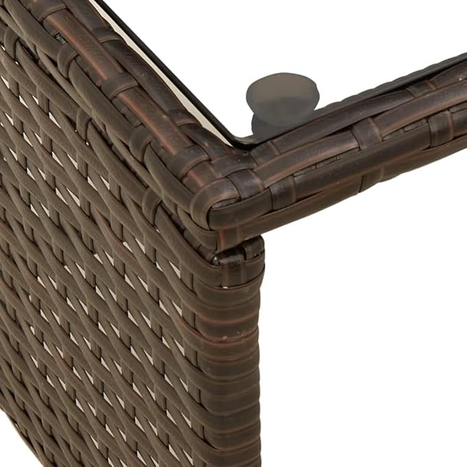vidaXL L-Shaped Patio Sofa with Cushions and Coffee Table - Brown Poly Rattan Outdoor Lounge Set with Washable Covers for Garden, Terrace, Deck