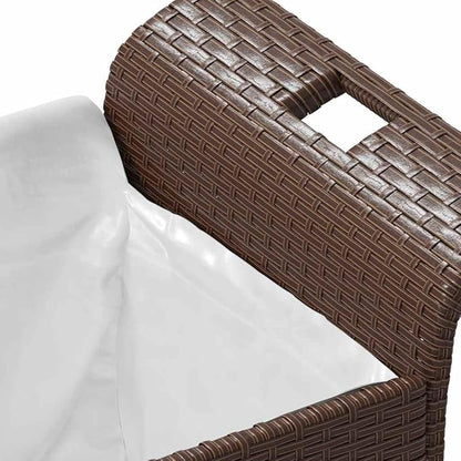 Garden Bench Deck Bench Patio Bench with Cushion Brown 45.7"x18.1"x22.4" Poly Rattan