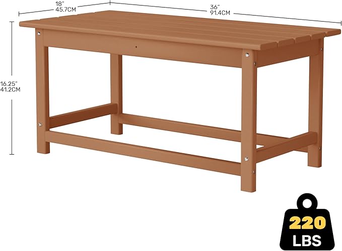 Costaelm Adirondack Conversation Table, HDPE Outdoor Drink Weather Resistant - Photo 3