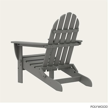 POLYWOOD AD5030GY Classic Folding Adirondack, Slate Grey