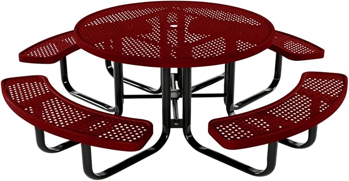 COATEDOUTDOORFURNITURE Heavy-Duty Portable Outdoor Kids Table with Umbrella Hole, Punched Steel Kids Picnic Table - Photo 1