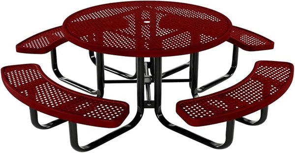 COATEDOUTDOORFURNITURE Heavy-Duty Portable Outdoor Kids Table with Umbrella Hole, Punched Steel Kids Picnic Table - Photo 1