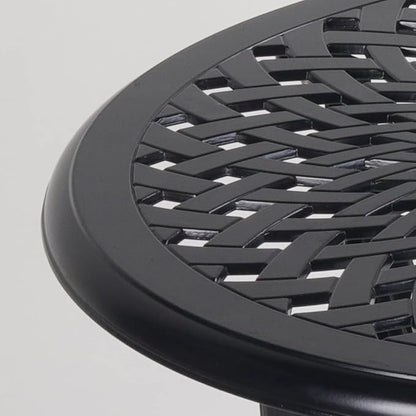 Mandolin Outdoor Patio,Rust -Resistant Cast Aluminum Side Table,Weather Resistant End Table，Coffee Table， Perfect for Patio, Backyard Or Garden.W 20.8" X H18.5(Aluminum Round, Black)