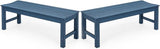 Stoog Outdoor Benches Set of 2, 2-Person Patio Dining Bench, Waterproof HIPS Backless Outdoor Bench, Never Rot or Fade - Photo 1