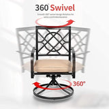 SUNCROWN 7 Pieces Outdoor Dining Set Metal Swivel Cushioned Chairs Patio Furniture Sets with Steel Slat Bistro Table - Photo 6