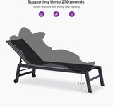 PURPLE LEAF Patio Chaise Lounge Set for 4 Outdoor Chaise Lounge Chair with Aluminum Frame and Easy-to-Move Wheels Pool - Photo 6